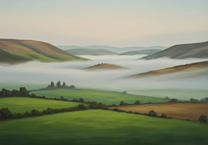 Tal Nebel in der Morgendämmerung