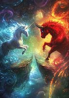 Le Duel – La Licorne Rencontre le Taureau de Feu