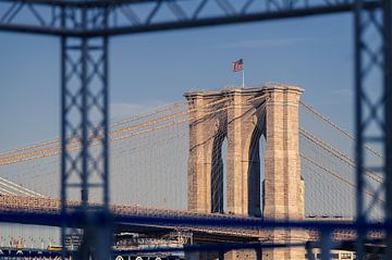 Brooklyn Bridge over East River in New York City by Robert Ruidl