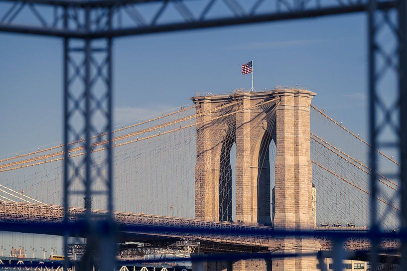 Brooklyn Bridge over East River in New York City by Robert Ruidl