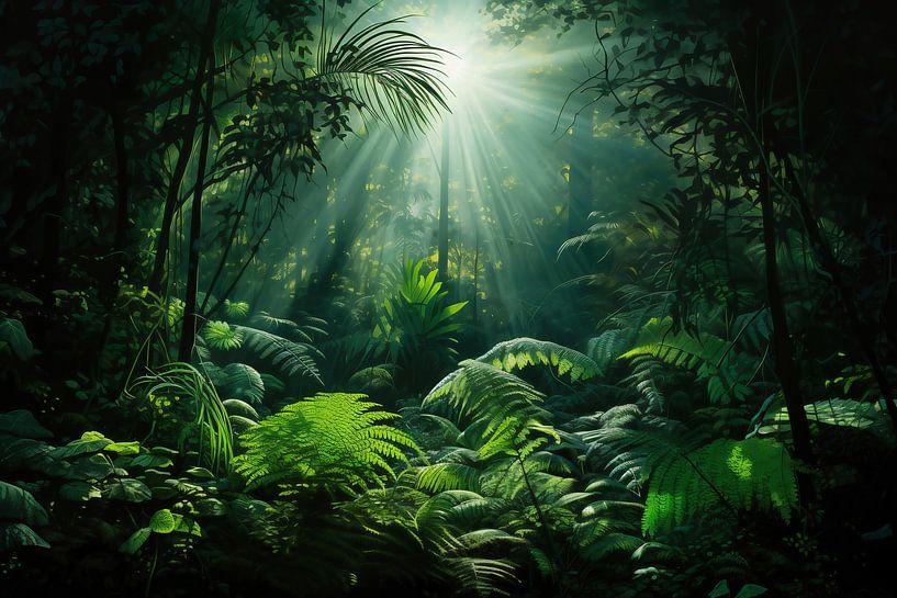 Midden in het bos van fernlichtsicht