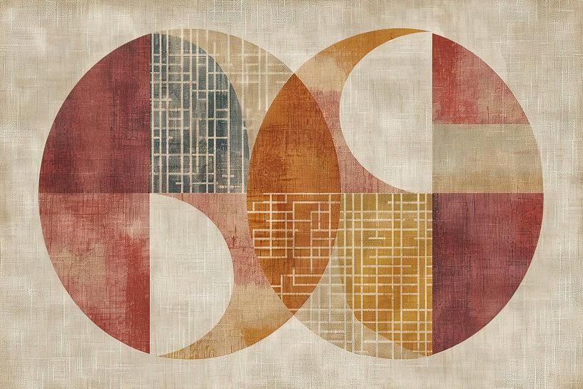 Eenvoudig abstract op natuurlijk linnen van Modern Collection