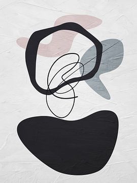 Organische abstracte kunst - aardse tinten van Online Arts
