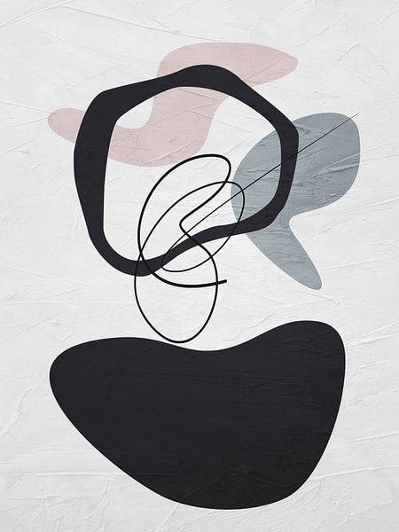 Organische abstracte kunst - aardse tinten van Online Arts