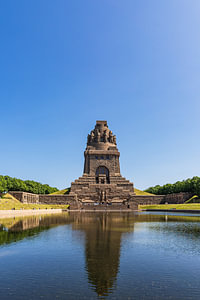 Blick auf das Völkerschlachtdenkmal in der Stadt Leipzig