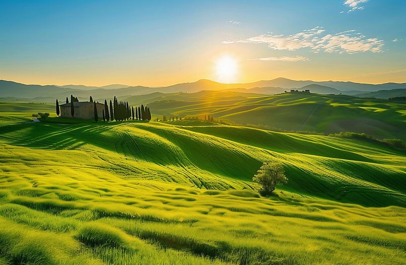 Collines dorées, lumière douce par fernlichtsicht