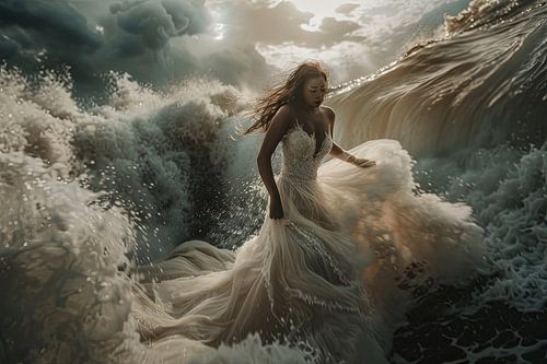 wedding dress Asian woman fancy dress