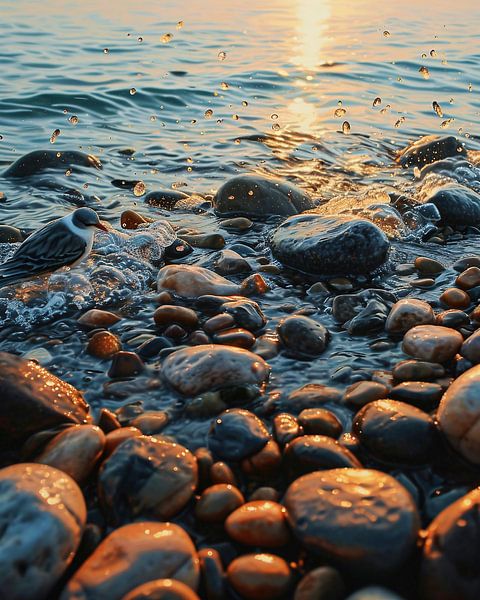 Wandeling op het strand van fernlichtsicht
