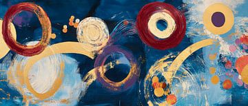 Abstracte kleurencompositie in blauw