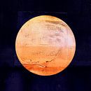 Modern Japandi moon abstraction in copper by FRESH Fine Art thumbnail