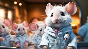 mignon petit docteur souris à l'hôpital sur Animaflora PicsStock