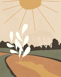 Sonnenaufgang im Herbst abstrakte Landschaft
