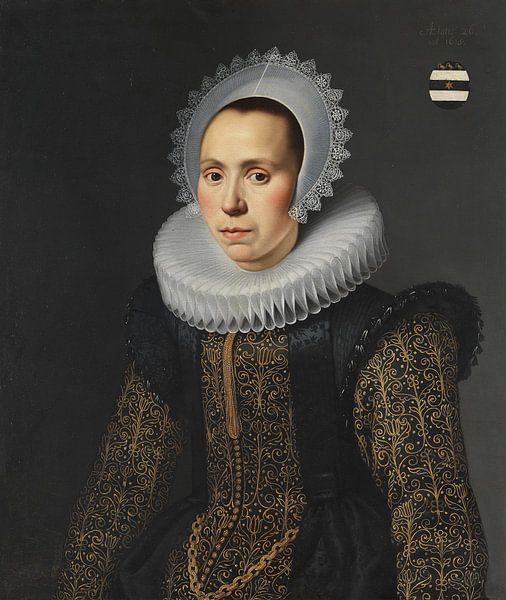 Portrait of a noble lady, Cornelis van der Voort by Masterful Masters