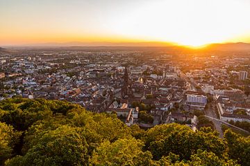 Freiburg im Breisgau at sunset by Werner Dieterich