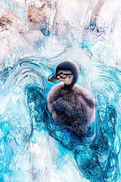 Eendje in bevroren water van Art & Soul Creations