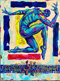 Farbenfrohe Juneteenth-Figur
