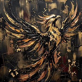 Phoenix of Gold and Shadow by ButterflyPix