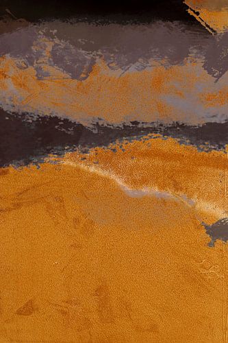 Paars, roestbruin, terra landschap. Modern abstract expressionisme.