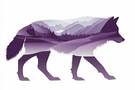 Wolf in the landscape by Poster Art Shop