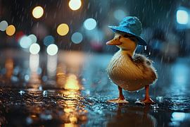 Ente im Regen