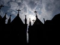 Cemetery with clouds