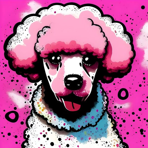Roze Poedel Club 3 - lief hondje van The Art Kroep