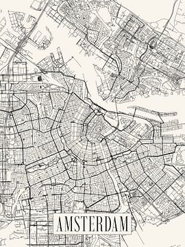 Stadskaart Amsterdam - Stad - Lichte variant - Plattegrond van Locus Studio