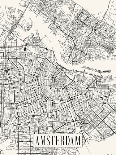 Stadskaart Amsterdam - Stad - Lichte variant - Plattegrond