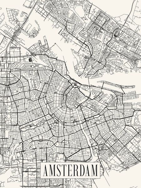 Amsterdam city map - City - Light version - Map by Locus Studio