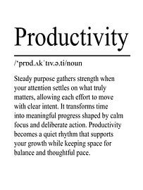 Productivity Definition – Weiß von WordsThatInspire