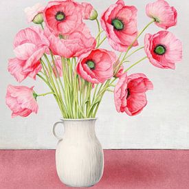 Vase with Poppies sur Marja van den Hurk