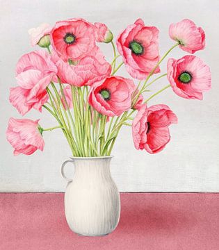 Vase with Poppies van Marja van den Hurk