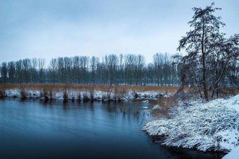 Winters landschap aan de kreek in Axel van Wesley Kole