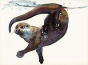 Otter in Bewegung von Mark Adlington Miniaturansicht