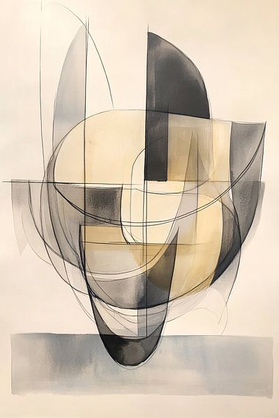 Jeu abstrait de lignes dans des tons doux par Imperial Art House