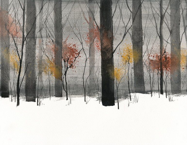 Bäume im Schnee von Jitka Krause