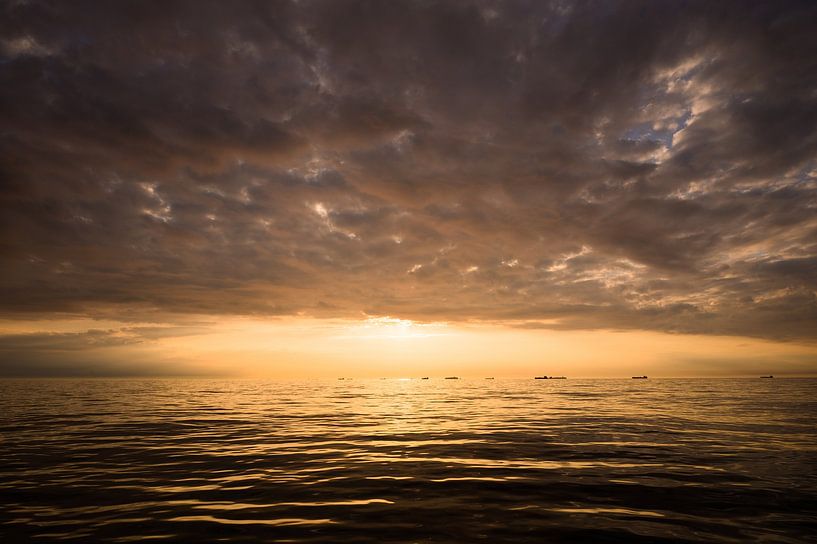 Sunset at sea by Jan Georg Meijer