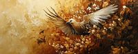 Golden Bird | Bird in Gold by ARTEO Paintings thumbnail