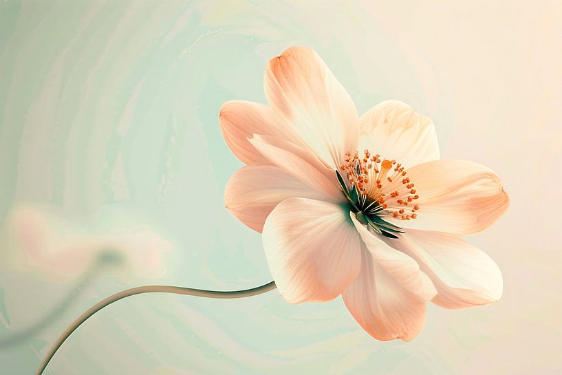 Minimalistische Blume in Pastellfarben von Art & Soul Creations