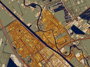 Kaart van Maarssen in de stijl van Gustav Klimt van Maporia