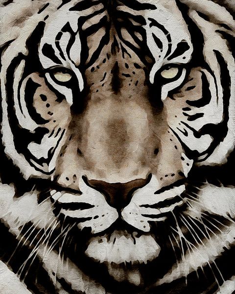 Portrait d'un tigre sur Jan Keteleer