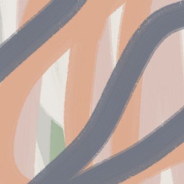 Neutrale pastelkleuren. Lijnen en vormen nr. 3_2 van Dina Dankers
