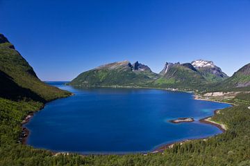 Mountain fjord on Senja in Norway by Anja B. Schäfer