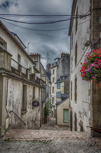Een straatje in Morlaix(Bretagne).