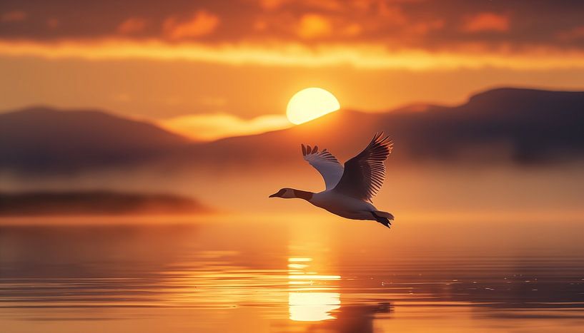 Waadvogel zonsondergang panorama van TheXclusive Art