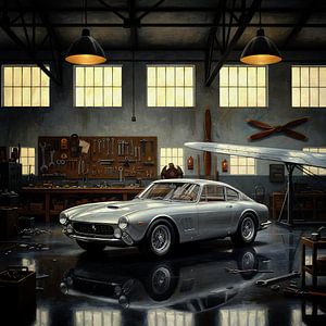 1963 Ferrari 250GT Lusso in der Vintage-Werkstatt