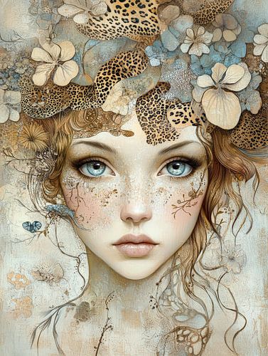 Dromerige bloemenportret