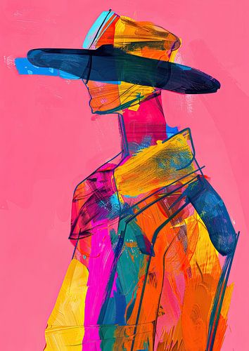 Frau mit Hut | Bunte Frau mit Hut