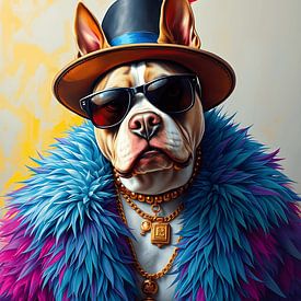Le pitbull sur Jolique Arte