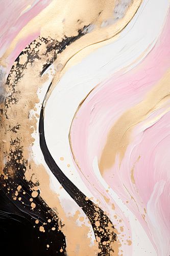ABSTRAKTE KUNST Verleiding in roze en goud